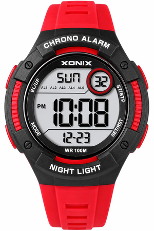 Zegarek Xonix DBH-003 młodzieżowy elektroniczny czerwony 44 mm
