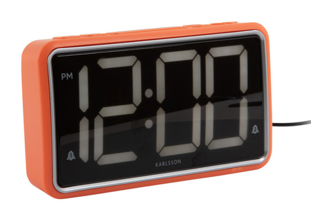 Budzik zegar Karlsson KA6035OR pomarańczowy 17x9,5 cm, cyfry 6,5 cm - OUTLET