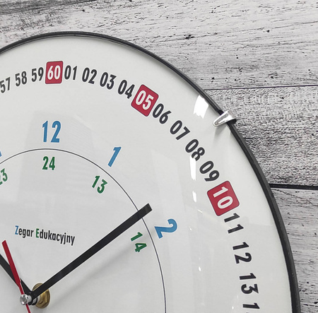 Zegar ścienny Atrix ATE2030ED BK SW Edukacyjny 30 cm
