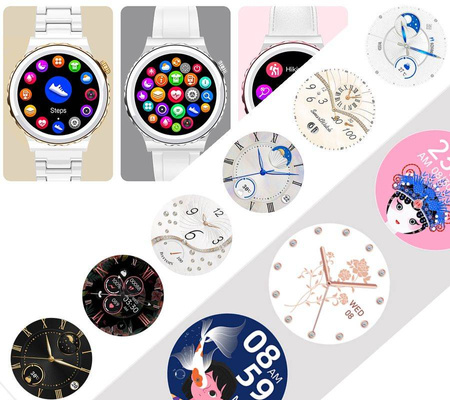 SmartWatch Rubicon RNCE92 damski biały srebrny bransoleta BT Call
