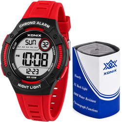 Zegarek Xonix DBH-003 młodzieżowy elektroniczny czerwony 44 mm
