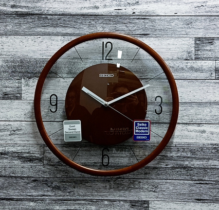 Zegar ścienny SEIKO QXA852B 35 cm drewniany ażurowy