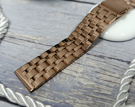 Bransoleta stalowa do zegarka 18 mm Connect M2-18 RG różowe złoto prosta