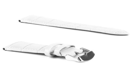 Skórzany pasek do zegarka Connect C1 24 mm biały XL