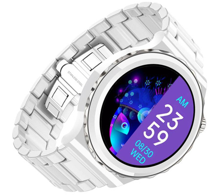 SmartWatch Rubicon RNCE92 damski biały srebrny bransoleta BT Call