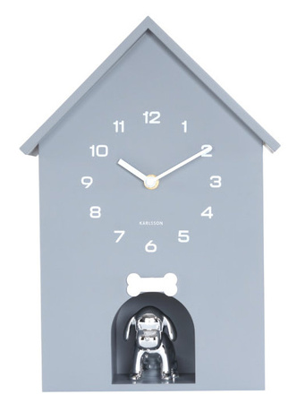Zegar Karlsson KA6096GY szary Dog House szczekanie psa