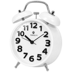 Budzik Perfect TBD11502 biały głośny alarm cichy mechanizm