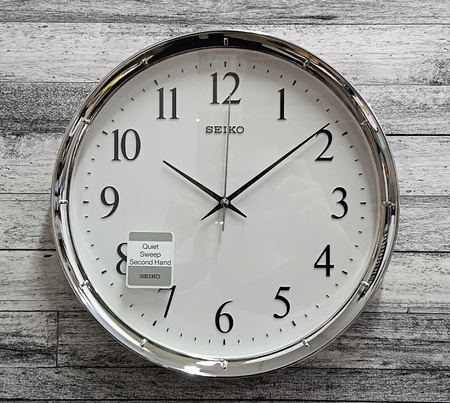 Zegar ścienny SEIKO QXA417S 31 cm srebrny cichy mechanizm