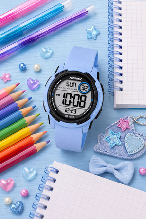 Zegarek Xonix DBF-001 młodzieżowy elektroniczny niebieski 42 mm