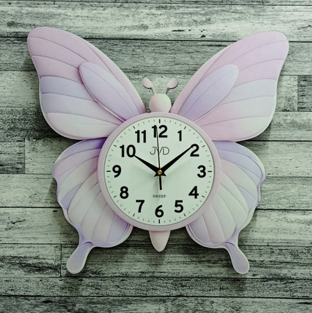 Zegar ścienny JVD HJ120 dziecięcy motyl 40x38 cm