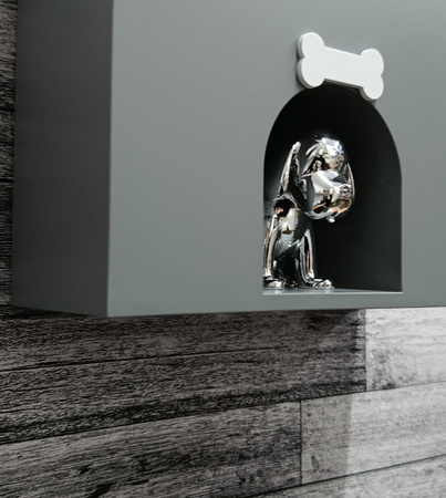 Zegar Karlsson KA6096GY szary Dog House szczekanie psa