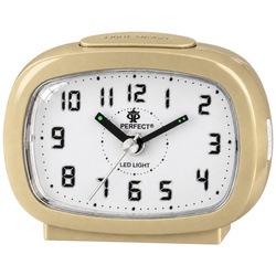 Budzik Perfect BB09007 złoty 9,2 cm podświetlenie drzemka