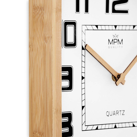 Zegar ścienny MPM E07.4434.51 29 cm drewniany cichy