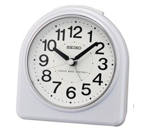 Budzik SEIKO QHR204W 11x12 cm biały sterowany radiowo DCF77