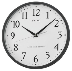 Zegar ścienny SEIKO QXR210K 30 cm czarny sterowany radiowo DCF77