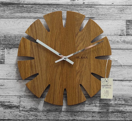 Drewniany dębowy ręcznie wykonany zegar ścienny VLAHA VCT1014