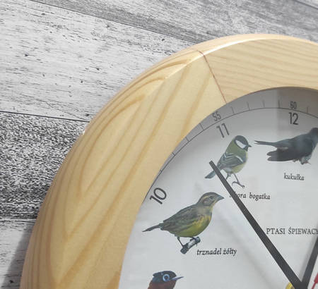 Zegar z głosami ptaków Atrix ATW301PT1 JES SW Drewniany